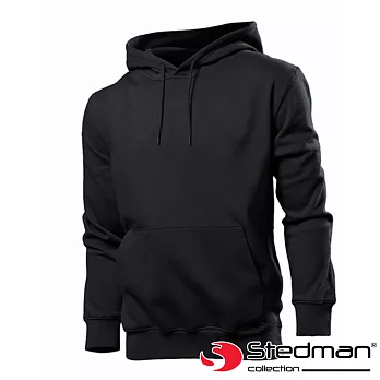 【德國STEDMAN】ST4100 棉柔感素色連帽Ｔ-男L黑