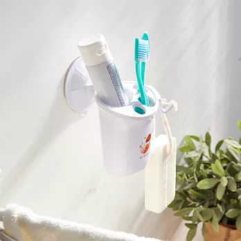【H&R安室家】TACO無痕吸盤系列-牙刷牙膏置物架 1入-BRF16