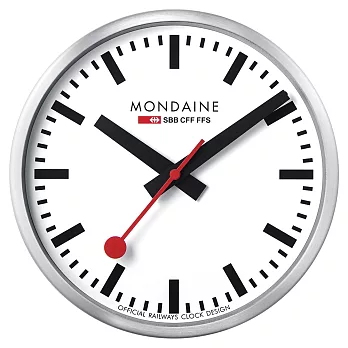 MONDAINE 瑞士國鐵Smart Stop2go智能時鐘-25cm/銀