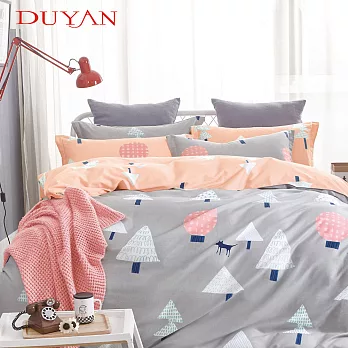 《DUYAN 竹漾》台灣製 100%頂級純棉雙人床包被套四件組-挪威森林