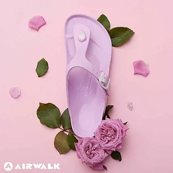 AIRWALK(女) -AB拖 EVA中性T字羅馬夾腳拖鞋US5藍鈴紫