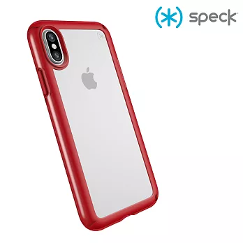 Speck Presidio SHOW iPhone X 透明背蓋防摔保護殼-透明/紅色