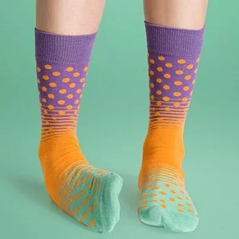 『摩達客』瑞典進口【Happy Socks】紫橘綠漸層圓點中統襪無41-46
