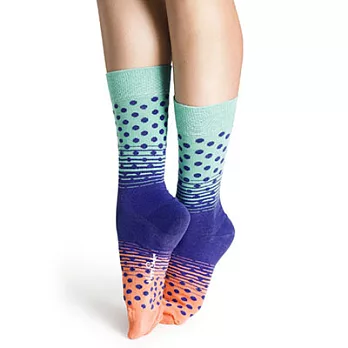 『摩達客』瑞典進口【Happy Socks】綠紫粉漸層圓點中統襪41-46