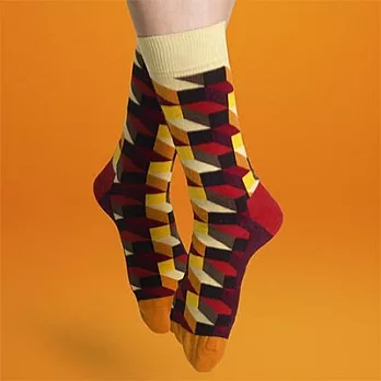 『摩達客』瑞典進口【Happy Socks】黃紅藍Optic中統襪41-46