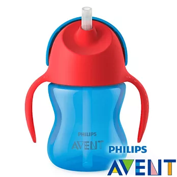 【PHILIPS AVENT】繽紛吸管水杯200ml-9M+-藍