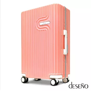 【U】Deseno - 棉花糖PC鏡面細鋁框行李箱(六色可選)28吋 - 粉膚