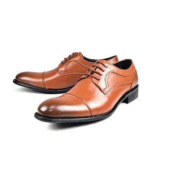 【U】Pelutini - 時尚橫飾牛皮紳士德比鞋EU44 - 棕色