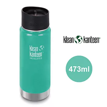 【美國Klean Kanteen】寬口不鏽鋼保溫瓶-473ml-海波綠