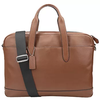 COACH 質感皮革公事包-焦糖（現貨＋預購）焦糖