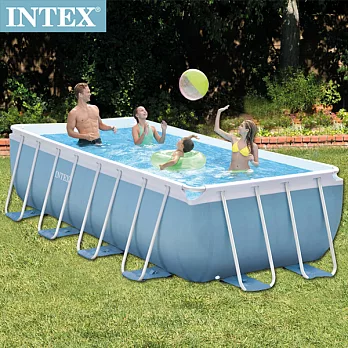 【INTEX】 長方型框架速搭大型游泳池(附濾水泵)488*244*107cm(10874L)適用6歲+(26777)
