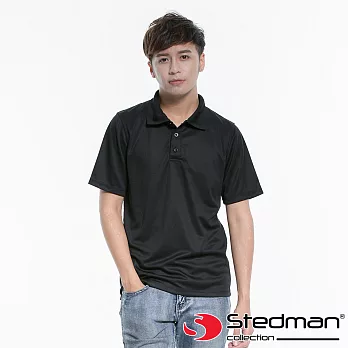【德國STEDMAN】ST8450 ACTIVE-DRY°機能網眼運動POLO衫-男S黑