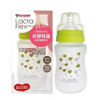 【優生】真母感特護玻璃奶瓶(寬口240ml-綠)