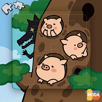 MODA數字油畫拼圖-原創獨家兒童款【三隻小豬豬】
