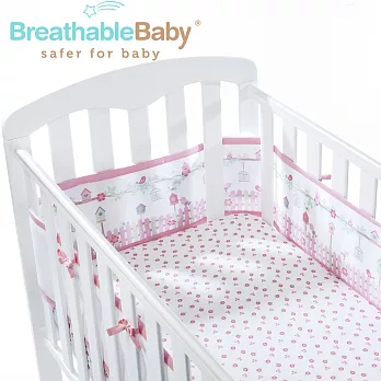 英國 BreathableBaby 透氣嬰兒床圍 全包型 (18430森林花園款)森林花園