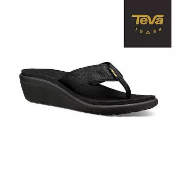 TEVA 美國 女 Voya Wedge 經典織帶高跟輕盈涼鞋-US6黑