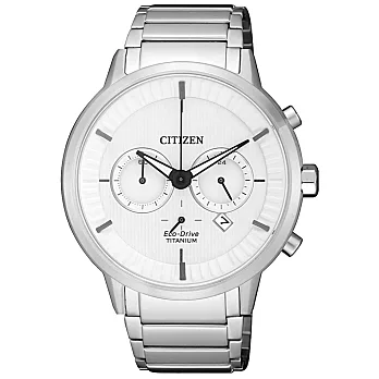 CITIZEN 銀白光動能男腕錶-CA4400-88A