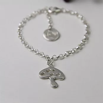 【U】Silver Spring - 免費刻字 神奇蘑菇 蘑菇純銀手鍊