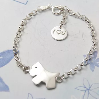 【U】Silver Spring - 免費刻字 汪汪雪納瑞狗狗純銀手鍊