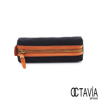 OCTAVIA 真皮 - 尼采牛津布系列 包容與被包容筆袋萬用小袋 - 長長黑