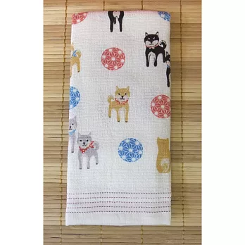 【今治】日本製薄軽長100%純棉風呂敷巾-柴犬 (吸水性極優)
