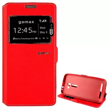 視窗款側掀皮套 ASUS ZenFone2 5吋 (ZE500CL)紅色