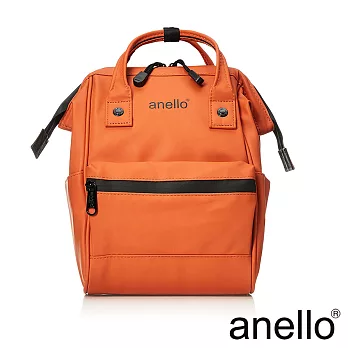 anello 率性簡約膠感防潑水後背包 亮橘色M尺寸