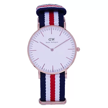 DW Daniel Wellington 經典中的珍貴收藏時尚優質腕錶-帆布+金殼/36mm-DW00100030