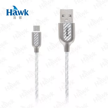 Hawk 碳纖維Micro USB充電傳輸線(04-HCX150)銀色