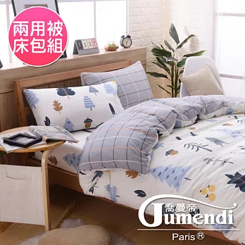 【喬曼帝Jumendi-漫遊北歐】台灣製活性柔絲絨加大四件式兩用被床包組