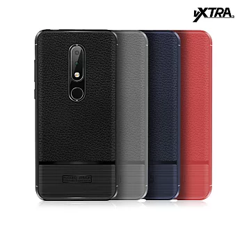 VXTRA Nokia 6.1 Plus 防滑手感皮紋 軟性手機殼清水灰