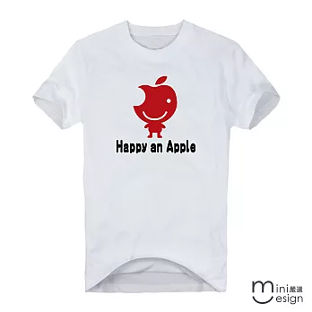 [Minidesign]（男款）happyanApple原創設計T三色M（白色）