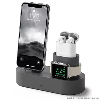 elago Apple 3合1充電座 - 整合iPhone / AirPods / Apple Watch灰