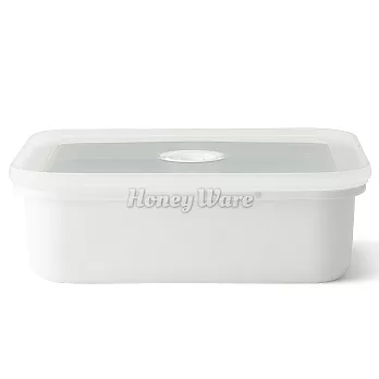 日本富士琺瑯 Honey Ware-Vido系列真空琺瑯盒淺型-M (兩入組) + 真空抽筒白色
