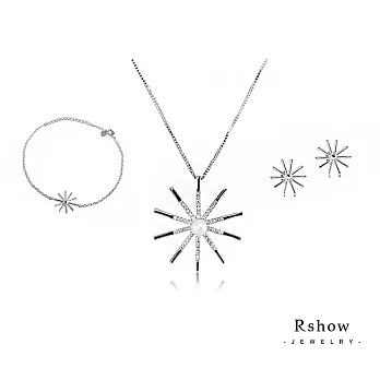 Rshow Tinkle Star閃耀之星設計師系列三件組(項鍊+耳環+腳鍊)白金色