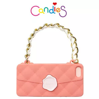 【Candies】粗鍊款晚宴包(橘紅)-IPhone 5／5S／5C／SE