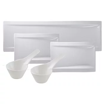 Villeroy & Boch唯寶 NewWave系列 餐盤組 長方形盤 前菜盤 擺盤５入組