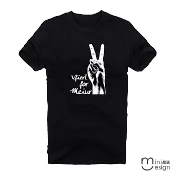 [Minidesign]（男款）Ya勝利手勢原創設計T三色M(黑色）