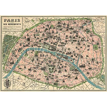 美國 Cavallini & Co. wrap 包裝紙/海報巴黎地圖