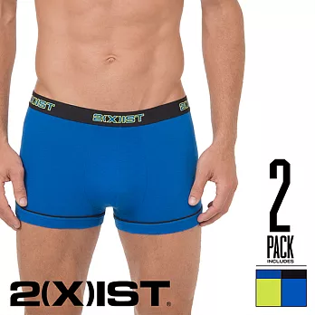 2(X)IST PERFORMANCE COTTON 透氣棉觸感二件組 低腰四角褲(藍黃)S藍黃
