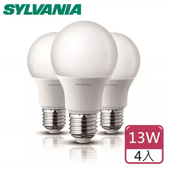 【U】喜萬年SYLVANIA - 13W 全電壓LED超亮廣角燈泡組(4入/組，三色可選) - 白光