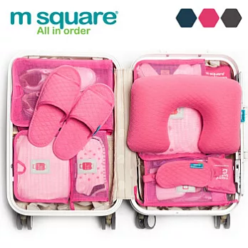 M Square旅行舒適棉三件組開口拖鞋-粉色