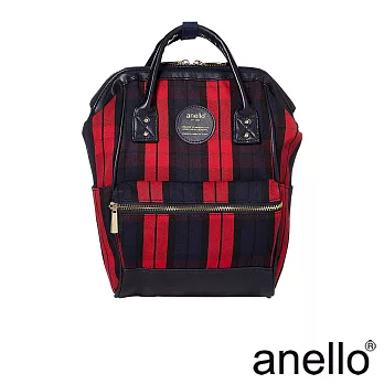 anello 復古經典感格紋口金式後背包 紅色