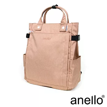 anello 實用機能性多口袋後背包 淺粉色