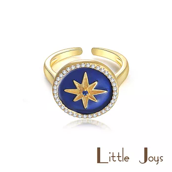 【 Little Joys 】Blue Star Ring 六芒星指針戒指 925銀鍍金 寶石藍