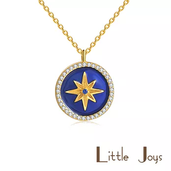 【 Little Joys 】Blue Star Necklace 六芒星指針項鍊 925銀鍍金 寶石藍