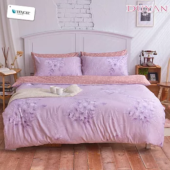 《DUYAN 竹漾》天絲雙人加大床包被套四件組-紫羅蘭序曲