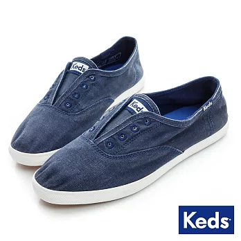 【Keds】品牌經典系列之水洗休閒便鞋US7海軍藍