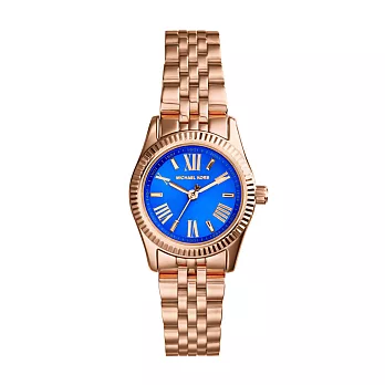 MICHAEL KORS 時尚都會腕錶-海藍玫瑰金(現貨+預購)海藍玫瑰金