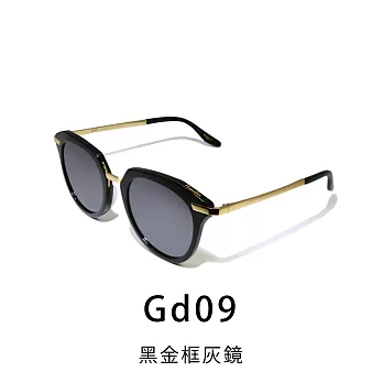 【Front 太陽眼鏡】Monster-Gd09黑金框灰鏡 #時尚簡約大框太陽眼鏡/墨鏡 Gd09黑金框灰鏡